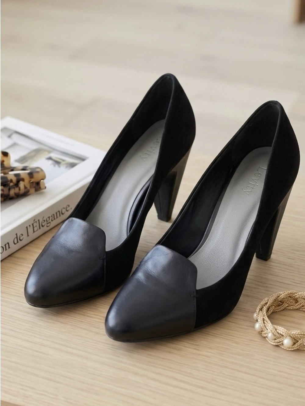 Levity Classic Black Heels Size 8.5